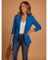 Maelle | Damen Blazer mit Revers und Schnitt in Blau