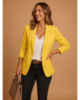 Maelle | Damen Blazer mit Revers und Schnitt in Gelb
