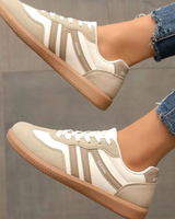 Maelle | Damen Orthopädische Sneaker mit Schnürschuh und extra Platz vorne in Beige