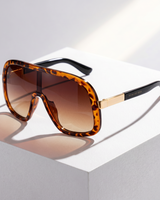 LumaVex - Sonnenbrille Im Shield Stil Mit Breit Getönten Gläsern in Leopard
