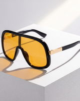 LumaVex - Sonnenbrille Im Shield Stil Mit Breit Getönten Gläsern in Gelb
