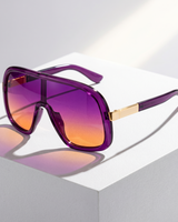 LumaVex - Sonnenbrille Im Shield Stil Mit Breit Getönten Gläsern in Lila