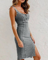 Mirabella™ - Denim-Kleid mit verstellbaren Trägern in Schwarz