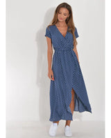Zayvia - Figurformendes Soft-Touch-Kleid mit V-Ausschnitt in Blau