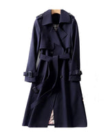 Eva | Damen Zweireihiger Trenchcoat in Marine