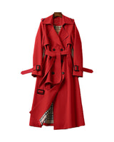 Eva | Damen Zweireihiger Trenchcoat in Rot