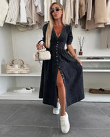 Zaya - Elegantes Casual Kleid in Schwarz