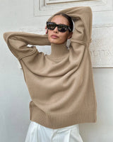 Yalisse | Eleganter Rollkragenpullover gestrickt in Khaki