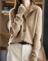 Lara | Damen Leichte Strickjacke im Casual-Stil in Khaki