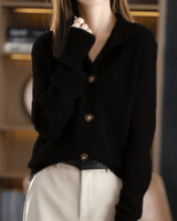 Lara | Damen Leichte Strickjacke im Casual-Stil in Schwarz