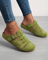 Natiy – Bequeme Hausschuh Sandalen Aus Wildleder in Grün