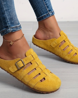 Natiy – Bequeme Hausschuh Sandalen Aus Wildleder in Gelb