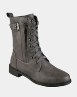 Mala | Damen Orthopädische Stiefel mit Reißverschluss und Schnalle in Grau