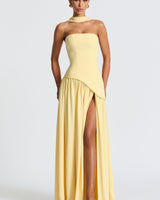 Rynellea - Elegantes trägerloses Abendkleid in Zitrone
