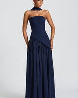 Rynellea - Elegantes trägerloses Abendkleid in Marineblau
