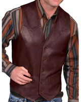 Manuel | Herren Trachtenweste im Western Stil in Burgund