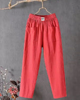 Suzanne | Leinenhosen für Frauen in Rot