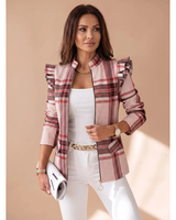Mareike | Damen Blazerjacke mit Muster und Reißverschluss in Dunkelrosa