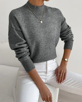 Elke | Damen Eleganter Rollkragenpullover in Dunkelgrau