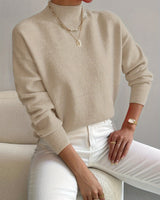 Elke | Damen Eleganter Rollkragenpullover in Beige