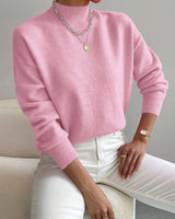 Elke | Damen Eleganter Rollkragenpullover in Hellrosa