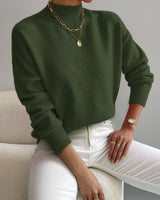 Elke | Damen Eleganter Rollkragenpullover in Grün