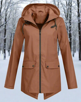 Marie | Damen Outdoor Regenjacke mit Kapuze in Kaffee