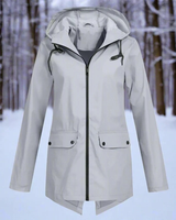 Marie | Damen Outdoor Regenjacke mit Kapuze in Grau
