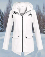 Marie | Damen Outdoor Regenjacke mit Kapuze in Weiß