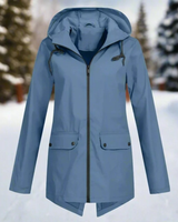 Marie | Damen Outdoor Regenjacke mit Kapuze in Blau