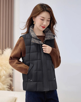 Marina | Damen Weste Mit Stehkragen, Reißverschluss Und Komfort Design in Schwarz