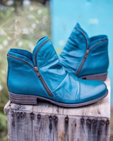 Marissa | Damen Orthopädische Winter Stiefeletten Mit Reißverschluss in Blau