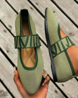 Marlena | Damen Mary Jane Karomuster Ballerinas in Grün