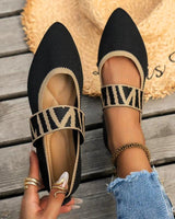Marlena | Damen Mary Jane Karomuster Ballerinas in Schwarz