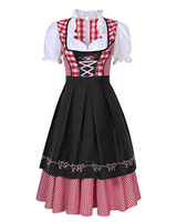 Marlene | Damen Kariertes Oktoberfest Dirndl in Schwarz