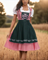 Marlene | Damen Kariertes Oktoberfest Dirndl in Grün