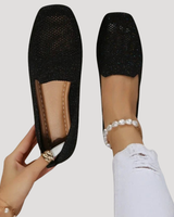 Marlene | Damen Slip-On Gestrickte Sneaker in Schwarz