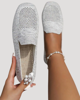 Marlene | Damen Slip-On Gestrickte Sneaker in Weiß