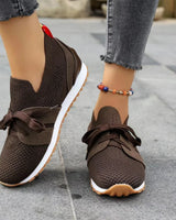 Marlene | Damen Slip-On Sneaker mit Schleife in Braun