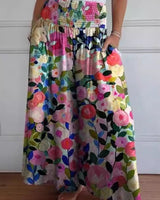 Marlene | Damen Baumwollhose Weitschnitt Sommer Leicht in Bunt