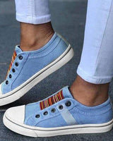 Marlies | Damen Casual Sneaker mit Streifendetail in Blau