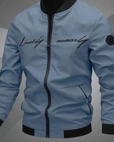 Matthias | Herren College Bomberjacke in Nebelblau