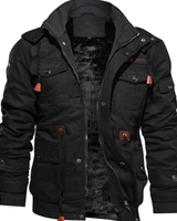 Matthias | Herren Winterjacke Warm mit Fleece und Stehkragen mit Taschen in Schwarz