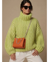 Mavie | Damen Strickpullover mit Rollkragen und weitem Schnitt in Gelb