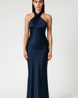 Maxikleid Festlich Neckholder in Dunkelblau