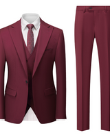 Maximilian | Herren Business Anzug Set in Dunkelrot