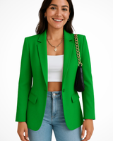 Maximiliane | Damen Business Blazer Tailliert Einknopf in Grün