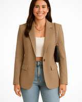 Maximiliane | Damen Business Blazer Tailliert Einknopf in Khaki