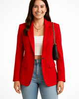 Maximiliane | Damen Business Blazer Tailliert Einknopf in Rot