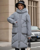 Aloisia - Lange, warme Fleecejacke in Grau